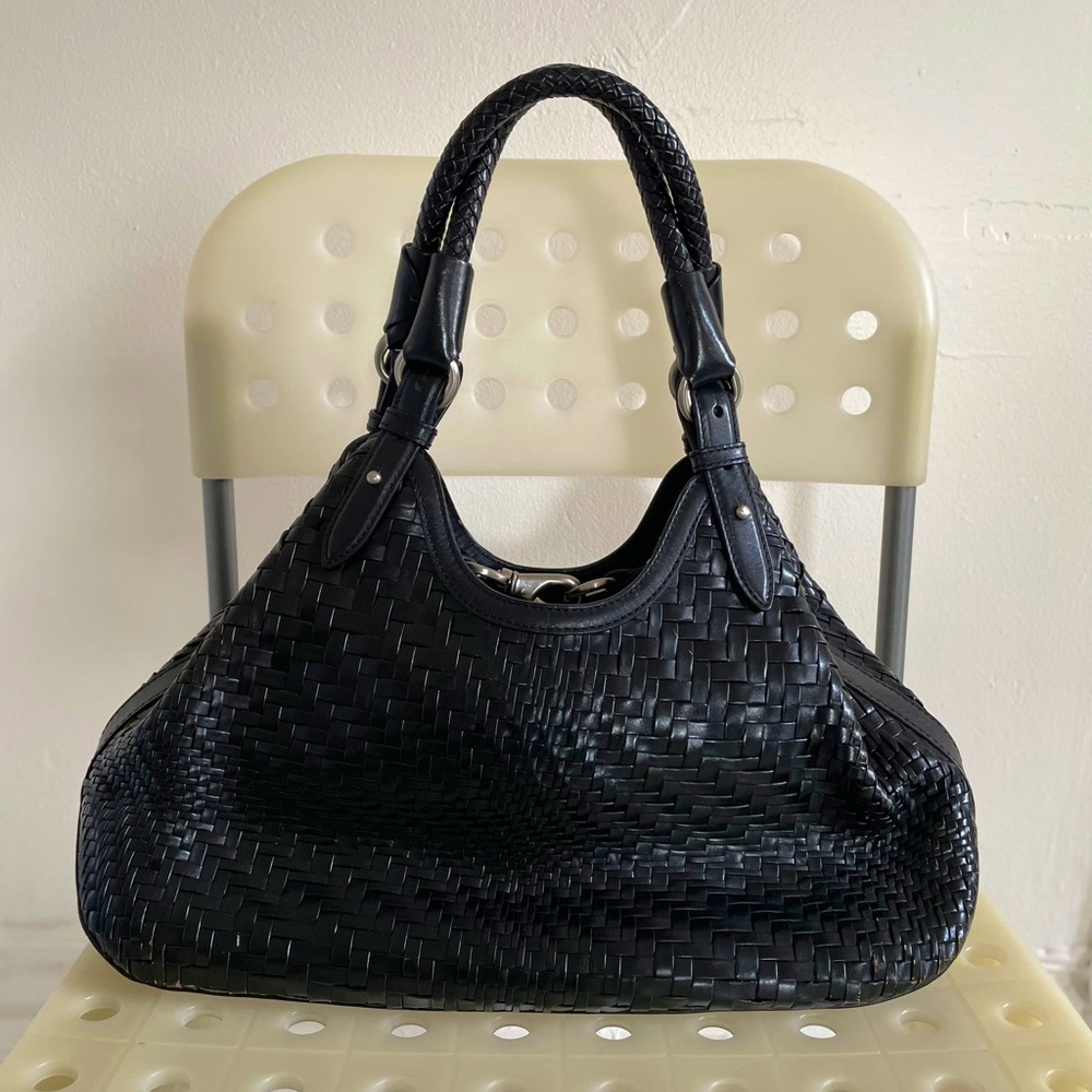 Cole Haan Black Classic Woven Handbag